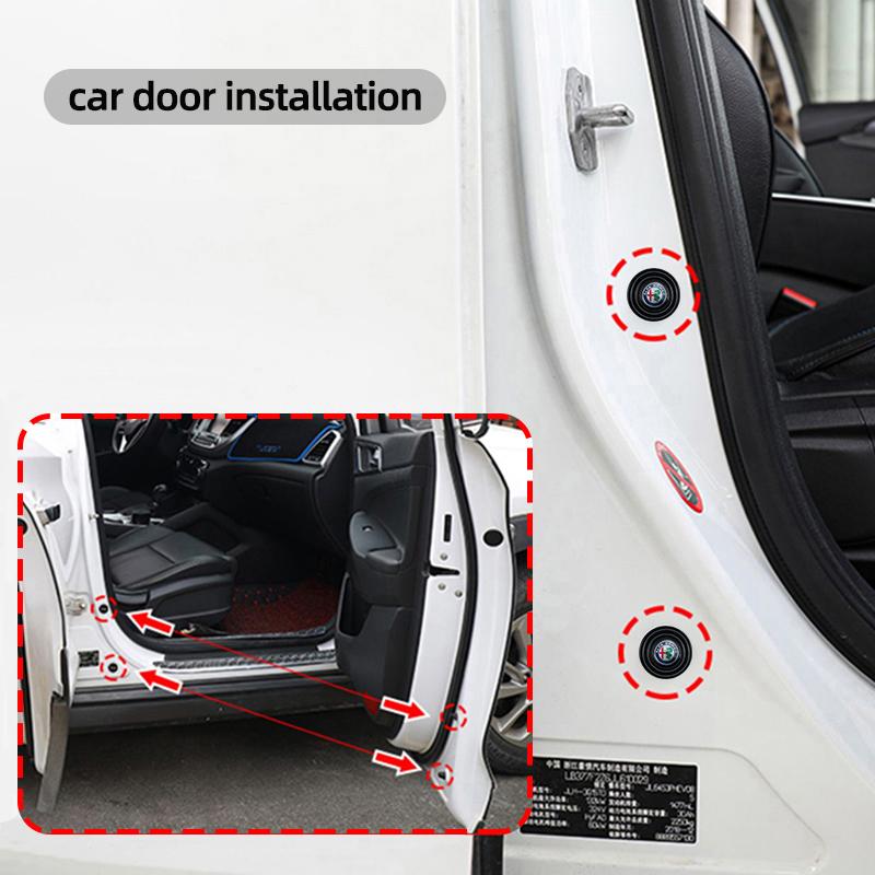 LMRGZ1 For Alfa Romeo Car Door Shockproof Gasket Silicone Buffer Pad Stickers For Alfa Romeo Giulia Stelvio Giulietta 156 159 147 Mito