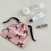 Ins Korean Mini Drawstring Bag Makeup Organizer Bow Drawstring Bags Small Cloth Bag Jewelry Dust Bag Coin Purse Mini Handbags