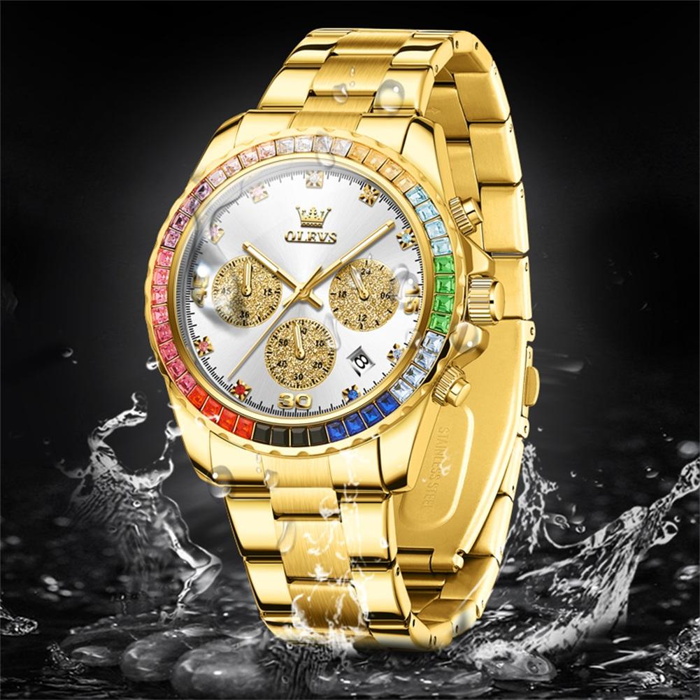 OLEVS Brand Watch Multi Functional Waterproof Luminous Three Eye Quartz Men's Watch 2939