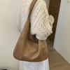 Suede Hobo Bag with Open Top Design Large Capacity Everyday Fashion Shoulder Bag