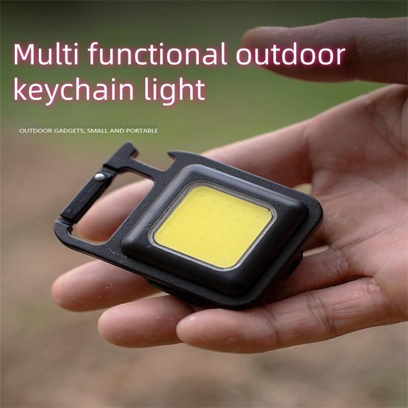 Strong Light Portable Mini Keychain Small Flashlight Charging Camping Work Light Multifunctional Auto Repair Portable Light LED
