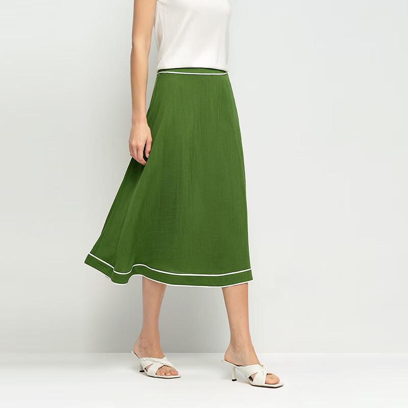 Юбка-миди А-силуэта из ацетатного смесового материала OVVOVV S