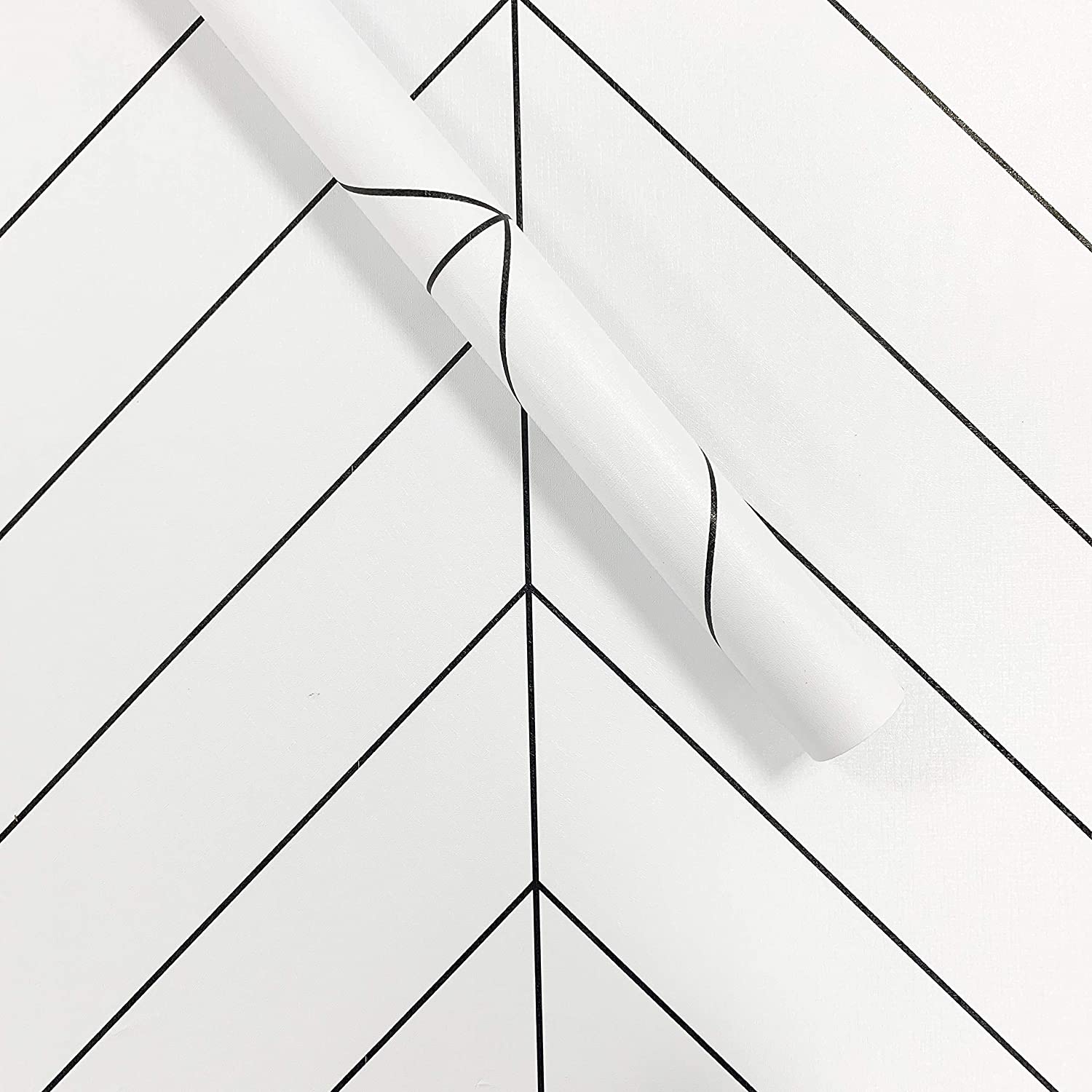 

Геометрические черно-белые обои Ёлочка Решетка Полосы Самоклеящиеся обои Современные Водонепроницаемые Съемные Домашний декор 1mx45cm