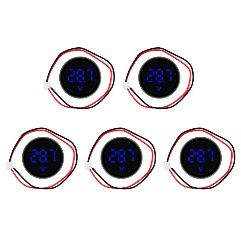 5pcs 3 Digit LED Voltage Meter with Reverse Polarities Protections ABS LED Digital Voltmeter for Automotive DIY Projects
