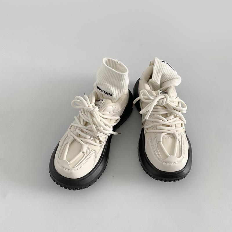 

Белые туфли на толстой подошве для папы, женские, ретро, 2025, новые осенние универсальные легкие кроссовки для студентов 40