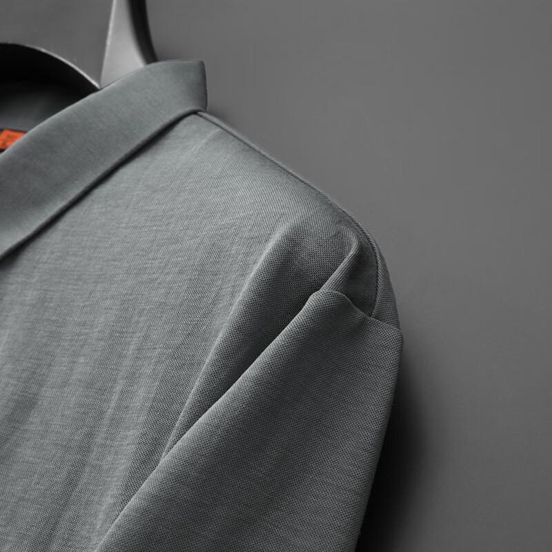 Dibinze Men's Plus Size Solid Business Casual Polo Shirt