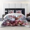 Christmas Reindeer Pattern 3D Printed Bedding Set Cute Animal Style Duvet Cover Set Soft Comfortable Home Luxury Quilt Cover Set