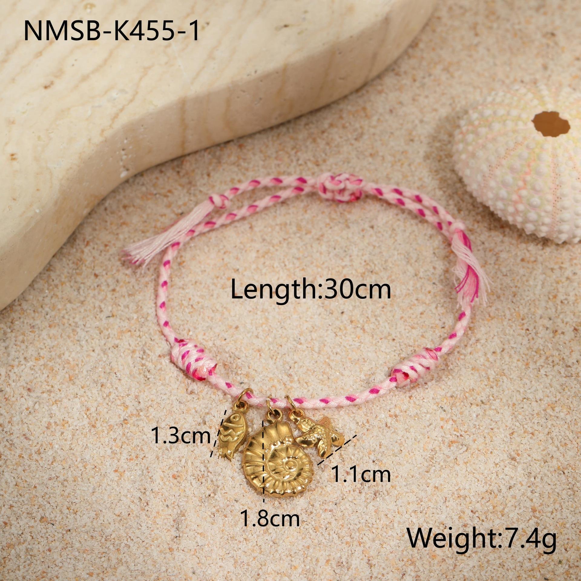 GEMCHIC Women s Ocean-Inspired Stainless Steel Colorful Rope Bracelet & Shell Necklace Set