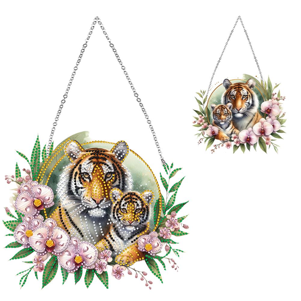 5D DIY Diamond Painting Pendant Dolphin Elephant Fox Wolf Cat Tiger Double Sided Special Shape DIY Diamond Art Pendant Kit