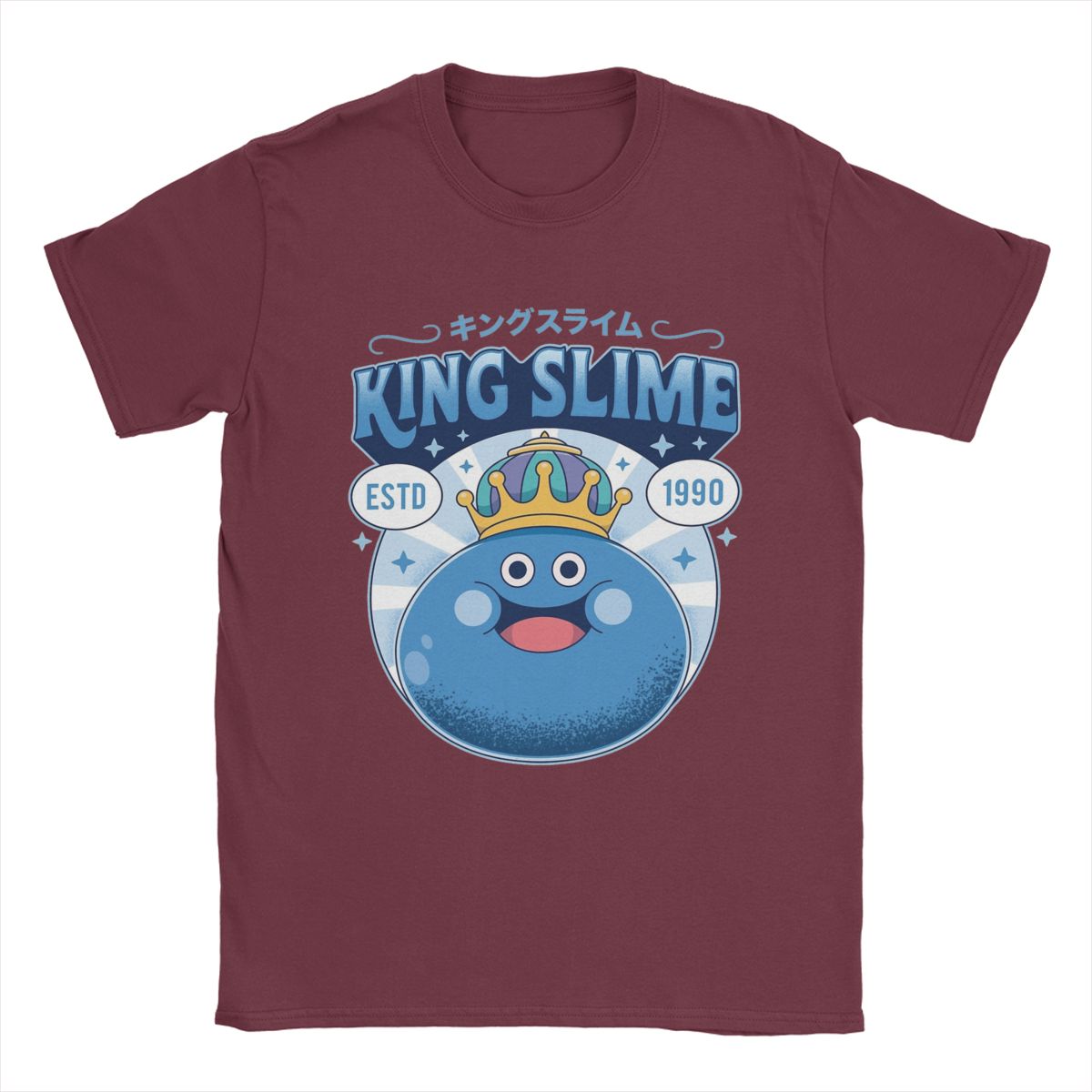 

Футболки King Slime Dragon Quest для мужчин, новинка, футболка из чистого хлопка, футболки с коротким рукавом и круглым вырезом, подарочная одежда XXXXXL бордовый