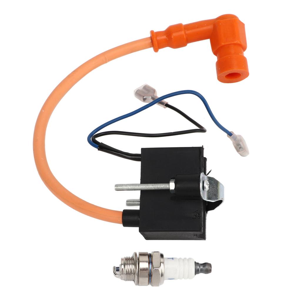 CDI Ignition Coil with Spark Plug Replacement for 49cc 50cc 60cc 66cc 70cc 80cc 2 Stroke Engine Motorized Bicycle