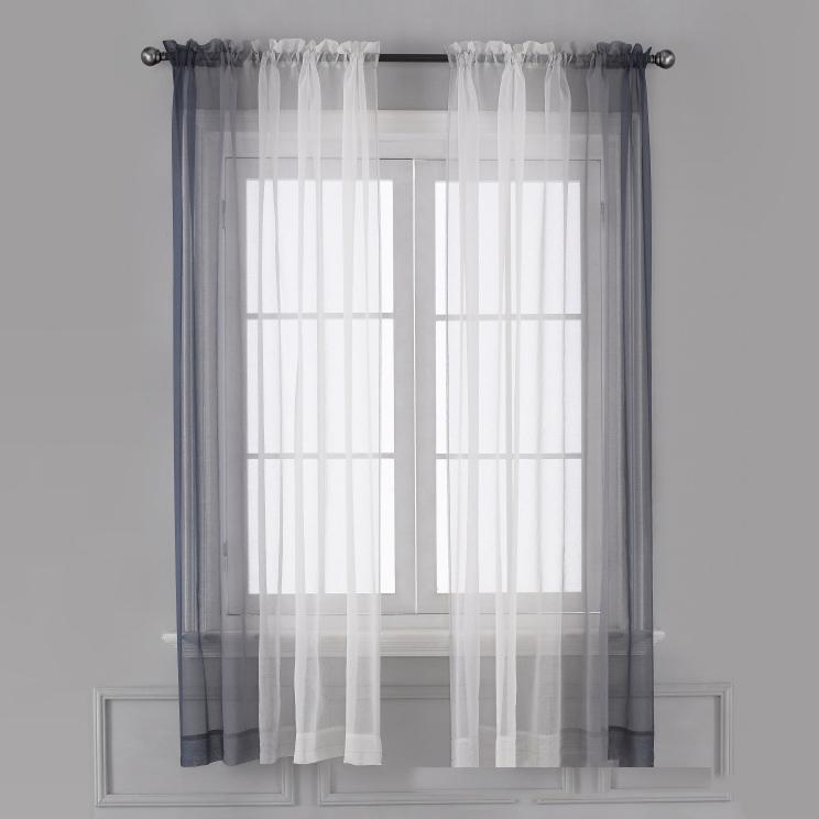 

Простые градиентные полупрозрачные шторы для приватности Элегантная оконная кисея для гостиной, спальни и балкона Солнцезащитные декоративные тюлевые драпировки 1.01 W x H 1.6 (190g)
