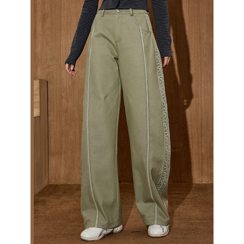 Coolhut2025 Autum High-Waisted Casual Straight-Leg American Retro Loose Work Clothing Women's Casual Pants