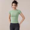 Women's Quick-Dry Short Sleeve Yoga T-Shirt - Tight Fit, Breathable, Ideal for Running & Training