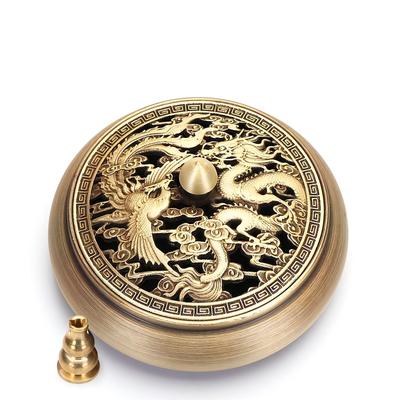 Azumafy Rökelsekar, Rökelsehållare, Koppar, Antik-stil, Rund, med lock, Perfekt för teceremoni, Meditation, Buddhistiska altare, och