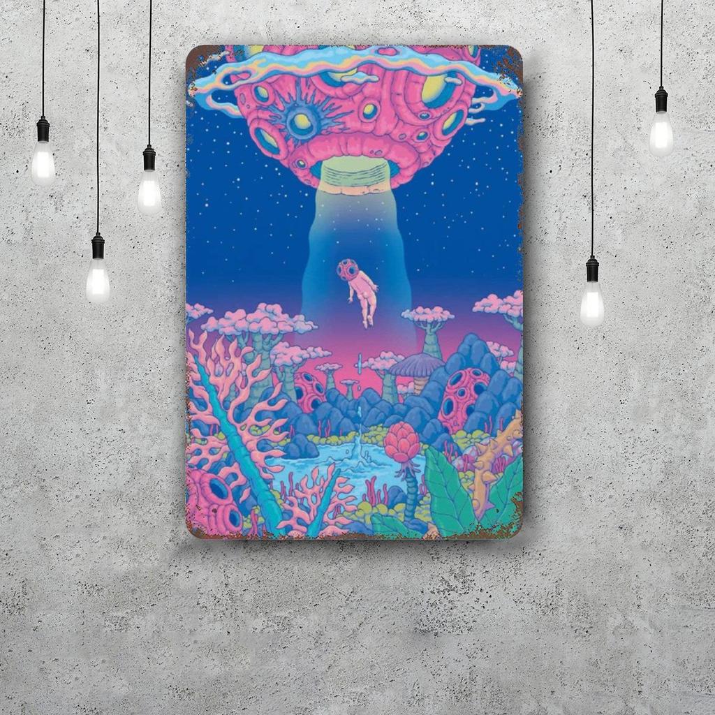 Psychedelic Vintage Metal Tin Signs Posters Decor Retro Metal Plaque Wall Art Decor for Garage Bar
