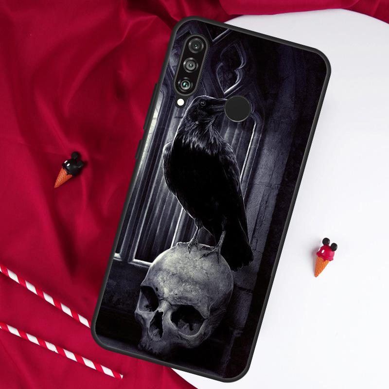 

Raven Dark Crow Skull For Huawei Nova 7i 8i 11i 12i 12s 10 9 SE Y90 Y60 Y70 Y72 Y61 Y91 P60 Pro P30 P40 Lite Case Huawei P20 Pro