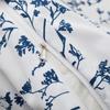 Floral Duvet Cover Set Queen Reversible Blue and White Flower Branches Leaf Print Comforter Cover Vintage Farmhouse Bedding Set
