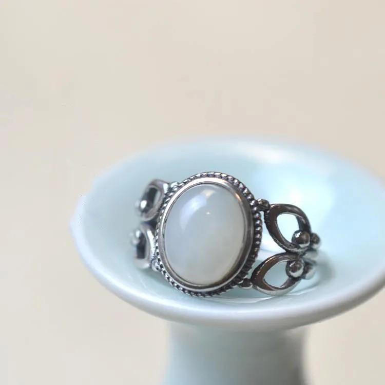 Butterfly-Edge Natural Hetian Jade & S925 Silver Ring - Women's Fresh, Fashionable, Niche Design