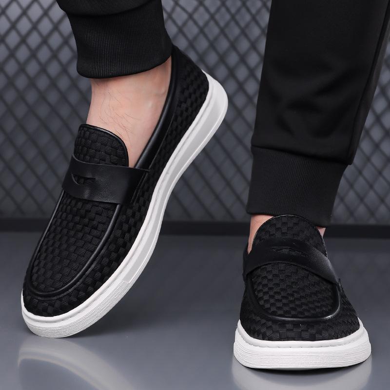 Fashion Spring Autumn New Platform Leather Shoes for Men Fashion Casual Solid Color Designer Shoes Male Soft  Sole Loafers Man