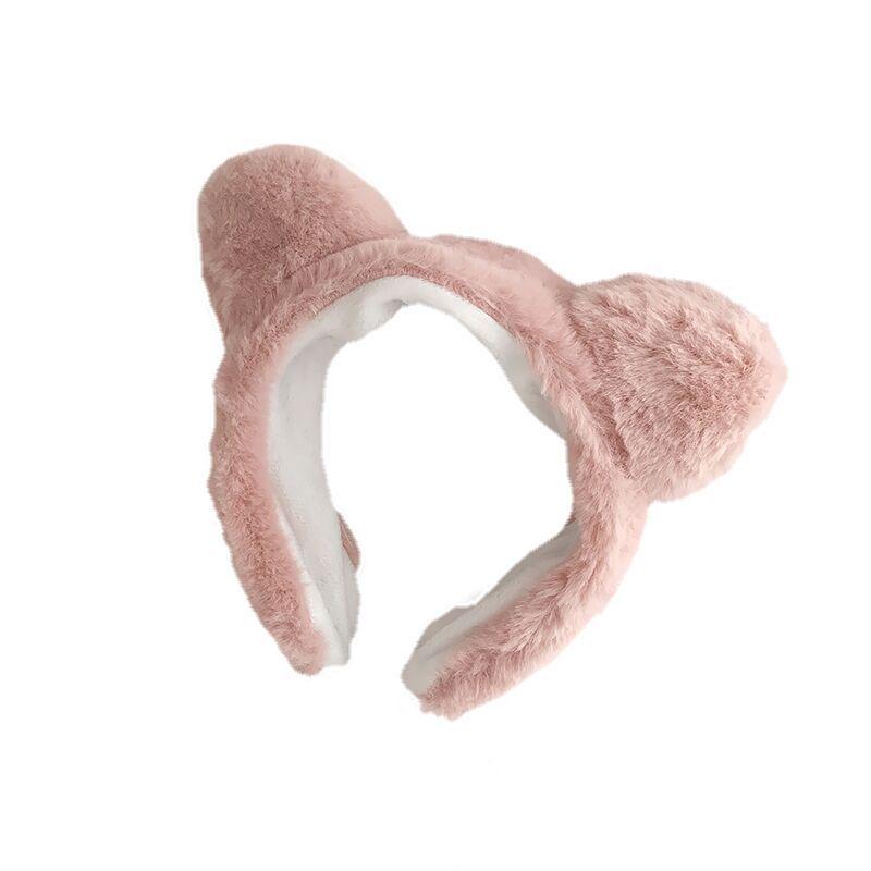 Leopard Print Women's Cute Cat Ear Plush Wide Headband Hair Tie