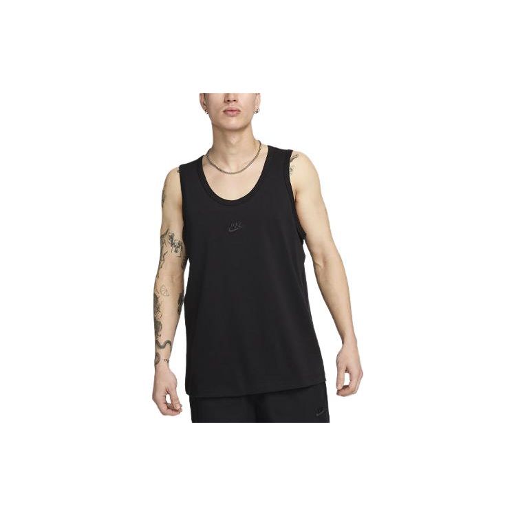 Nike Logo Embroidered Comfortable Round Neck Sports Vest Men Vests Black FD1291-010