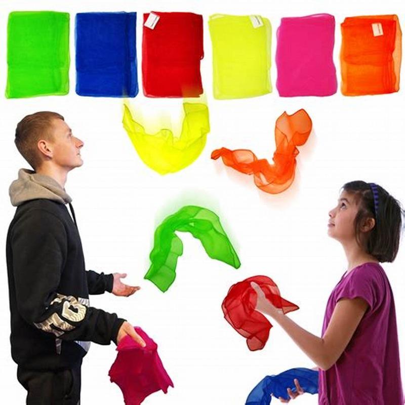 Colorful Square Juggling Scarves Magic Props for Kids Dance Party DIY Accessories