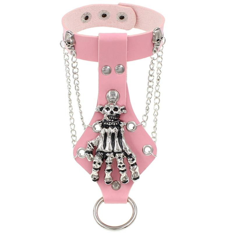 Eco-friendly PU Leather Punk Gothic Skull Claws Retro Ring Bracelet Bracelet Bracelet Jewelry