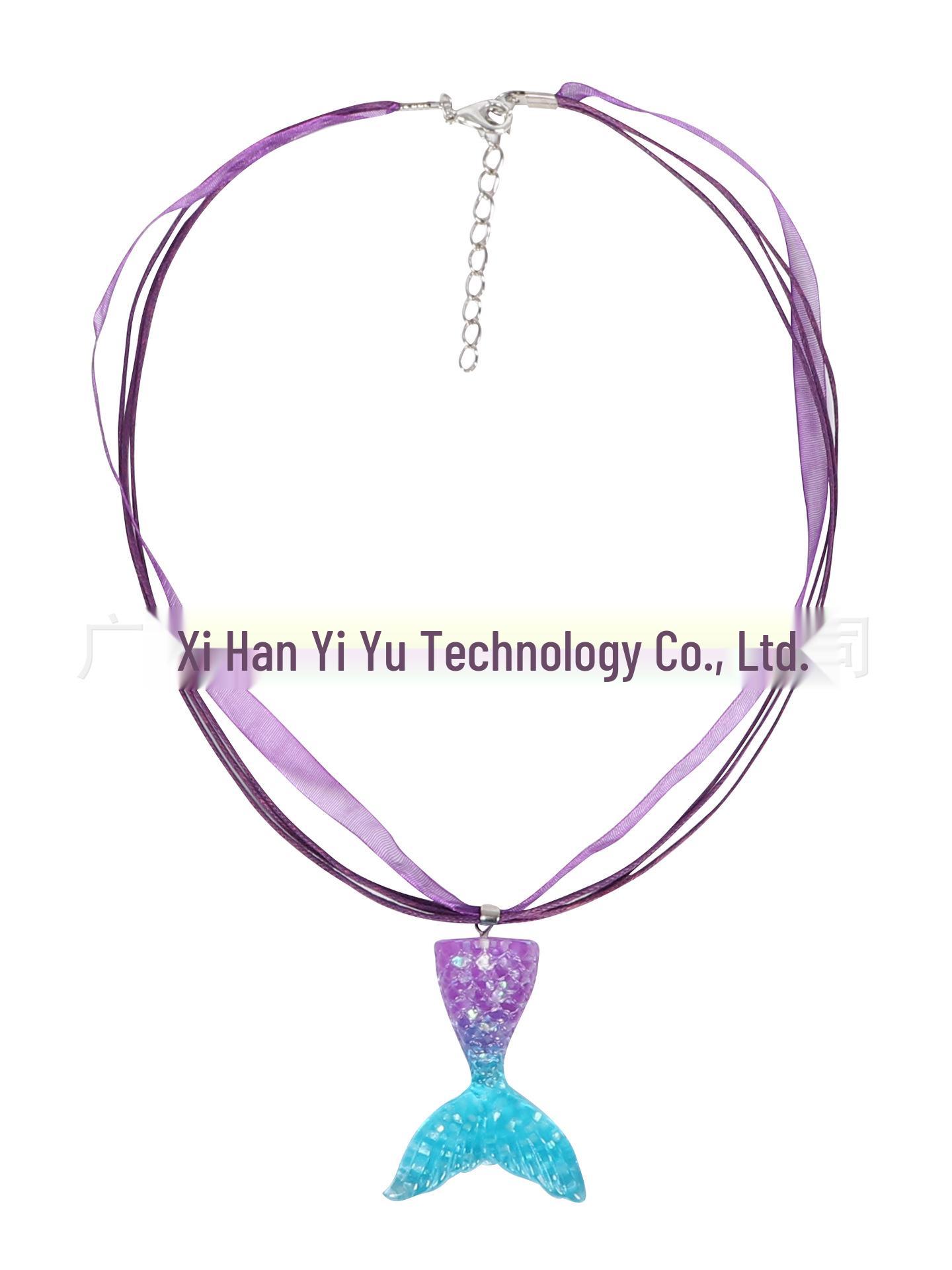

Kids Mermaid Fishtail Necklace - Christmas Cosplay Resin Pendant