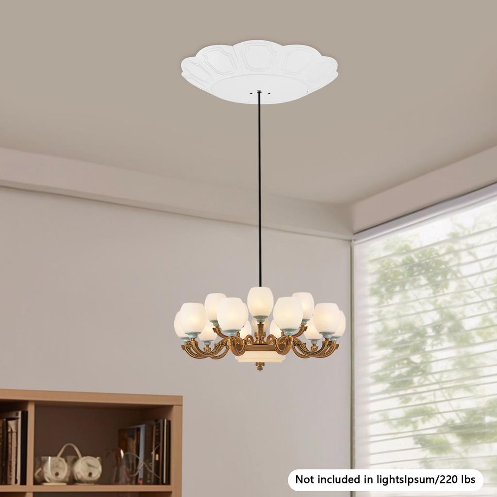 2-in-1 Switch Chandelier Hoist Lift System, 100kg/220lbs Capacity, Modern White Ceiling Light Lift, Chandelier Elevator Hoist