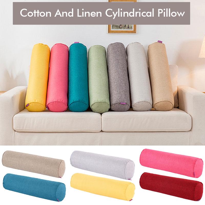 Hot Polyester Fiber Body Pillow Cover (No Filling) Empty Round Bolster Pillowcase Bed Sofa Neck Back Waist Support Cushion Cover