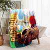 1pc Blanket Plants vs. Zombies Print Design, Lightweight Blanket for Sofa, Bed- Soft &Warm, Gift for All Seasons like Christmas, Halloween