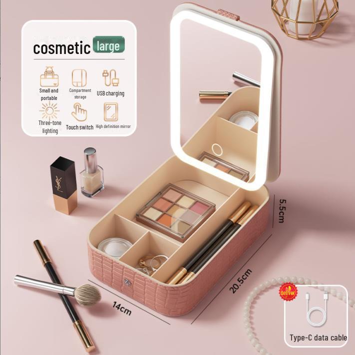 

Портативный перезаряжаемый светодиодный футляр для хранения косметики — легкий и большой емкости