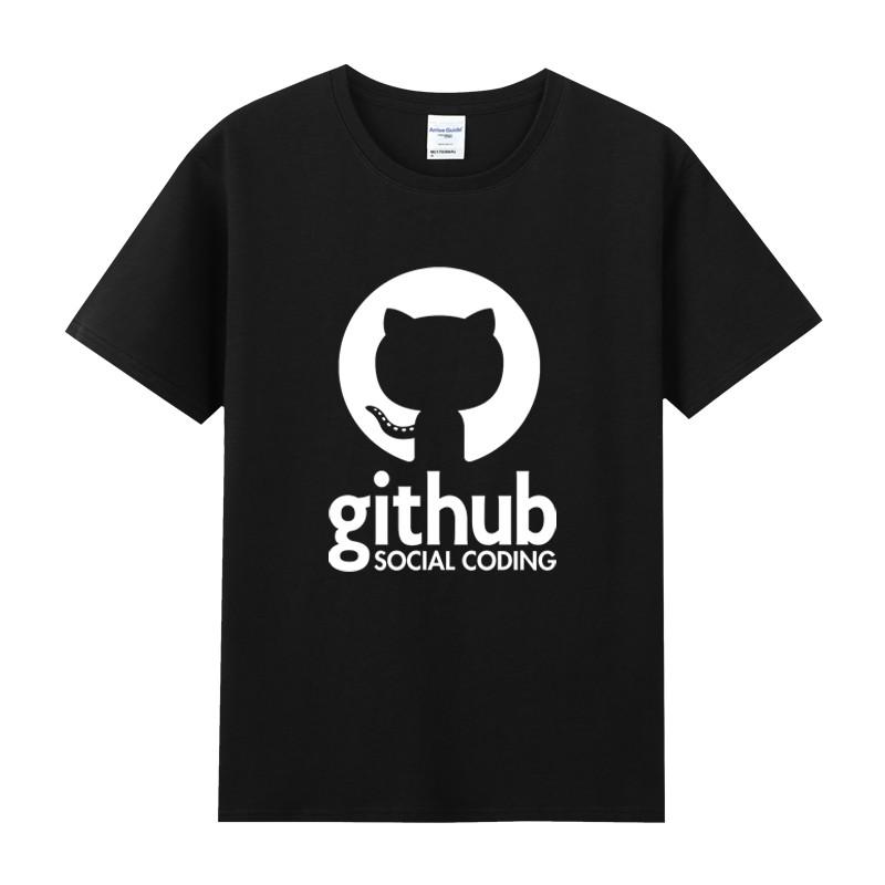Summer Github Octocat Homebody Geek Programmer Pure Cotton Roundneck Shortsleeved Tshirt for Men and Women