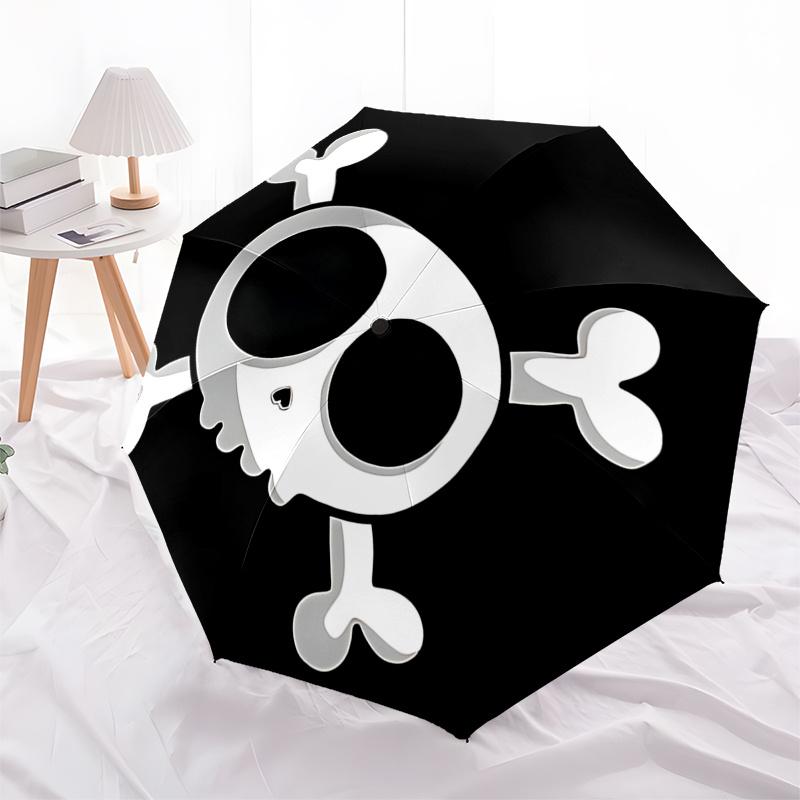 

Skull Crossbones Automatic Opening Folding Umbrella - 8 Bone Iron Frame, Portable Design for Outdoor Use, Ideal Gift for Fans and Travelers0
