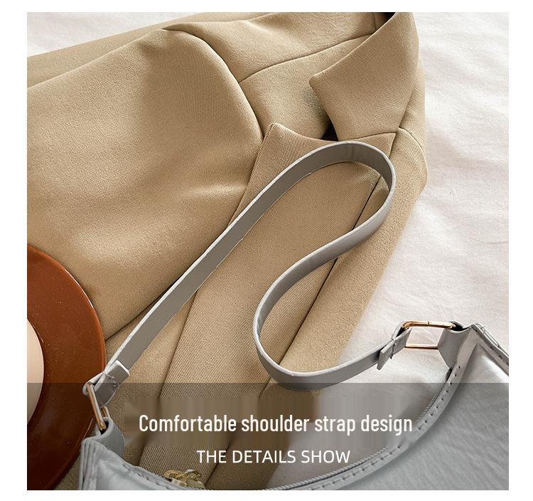 2024 Versatile Textured Casual Bag: Fresh, Simple, Solid Color Shoulder Bag for Autumn/Winter Fashion