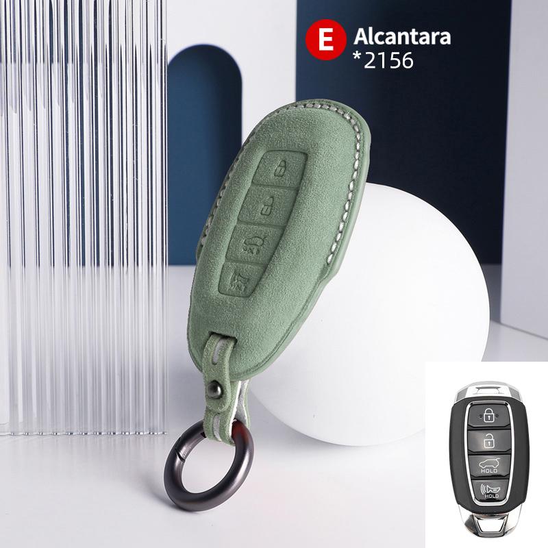 Car Key Case For Hyundai I30 Tucson Kona Encino Solaris Azera Grandeur Ig Accent Santa Fe Palisade Suede Cover Shell Keychain