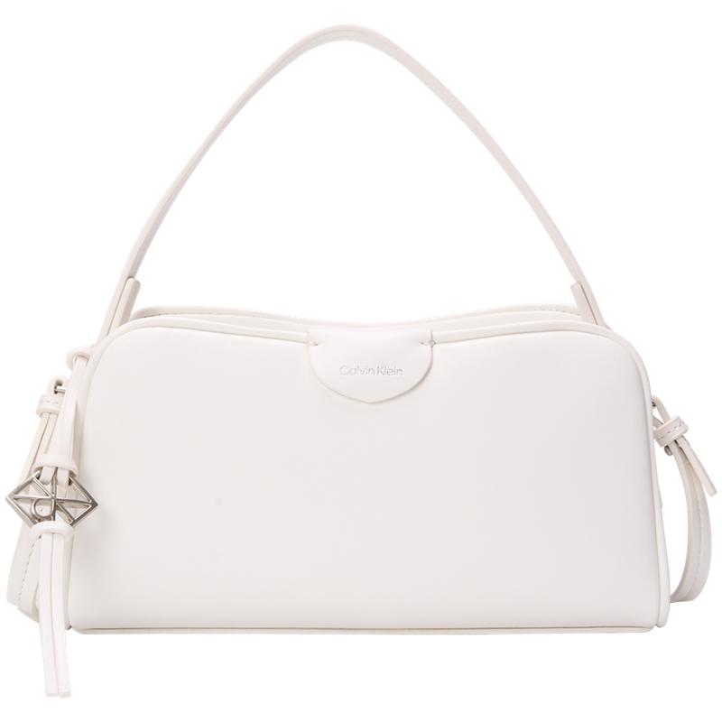 

Calvin Klein Elegant Casual Commuter High-Quality Fashion Handheld Bag Women Handbags Moonlight-White 4F3370G-4LX Basic Set (Bag)