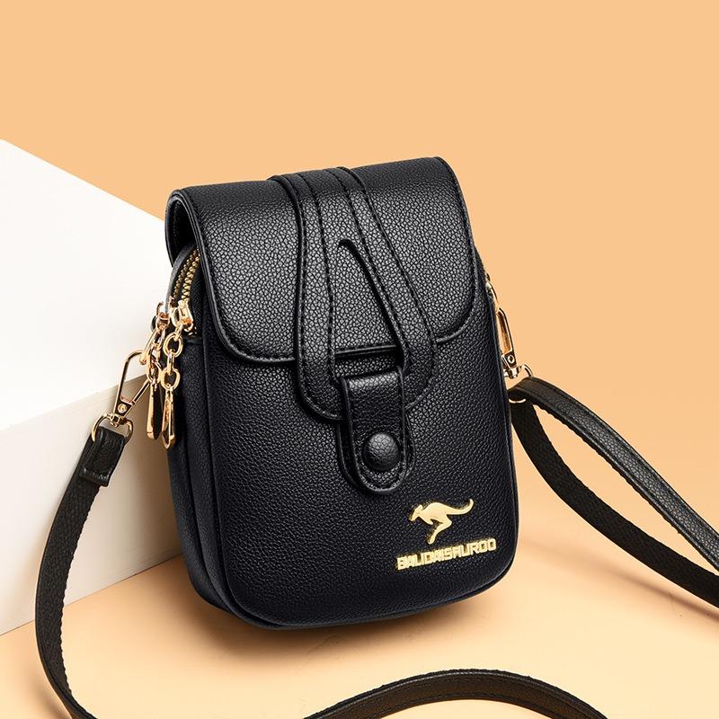 New women's messenger bag, soft leather texture shoulder satchel, mobile phone bag, small square bag, key bag, mother bag.