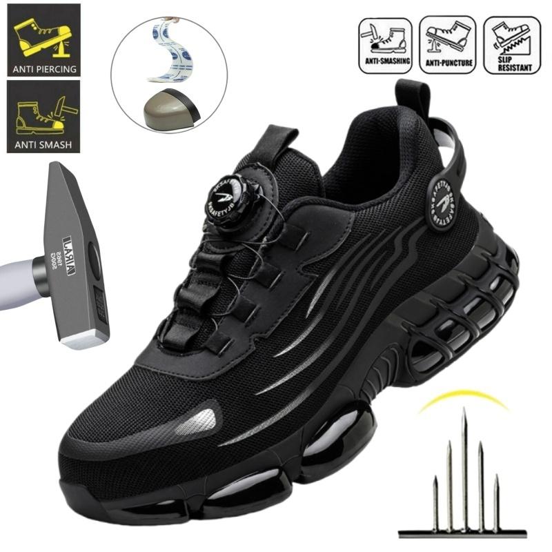 Steel Toe Protective Safety Shoes Slip Resistant Abrasion Resistant Work Shoes Men Tough Industrial Comfortable Sneaker