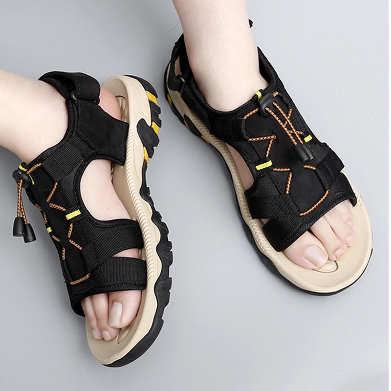 Sandals for Men In Large Size, Trendy Outdoor Sports Leather Sandals and Slippers, Breathable and Versatile Summer Casual Beach Shoes