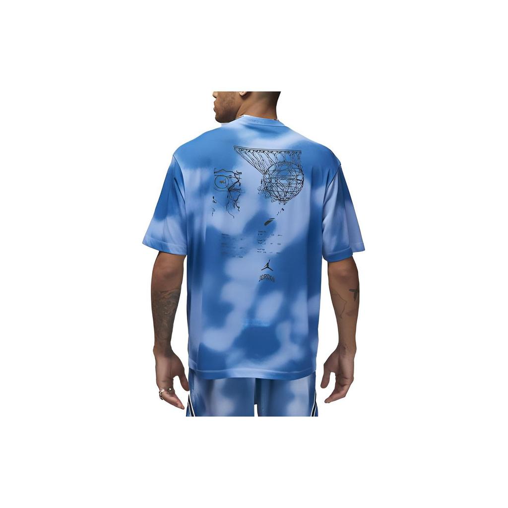 Jordan Sport Logo Print Round Neck Short Sleeve T-Shirt Men Tops Blue FB7448-412