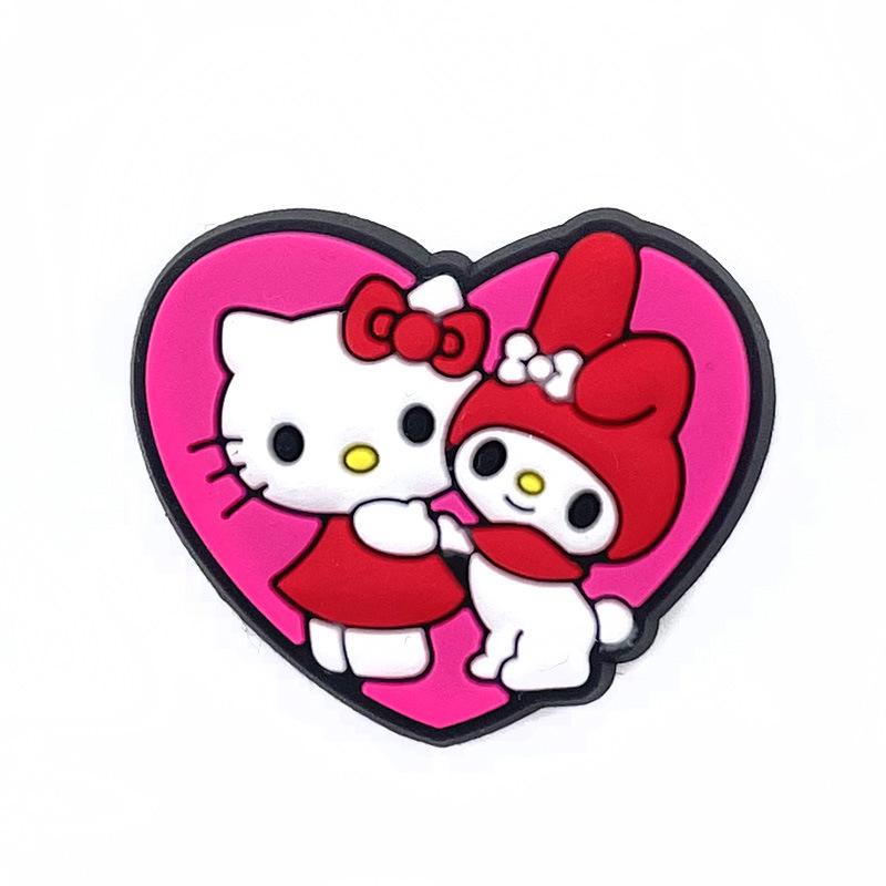 Sanrio DIY 3D Мультяшные подвески для обуви: Синнаморолл, Куроми и Цветочные Украшения.