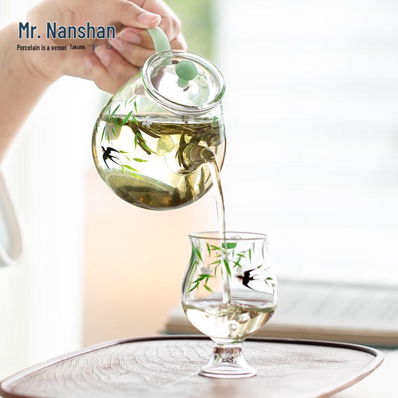 Nanshan Mr. Yan Gui Chun Decal Glass Teapot