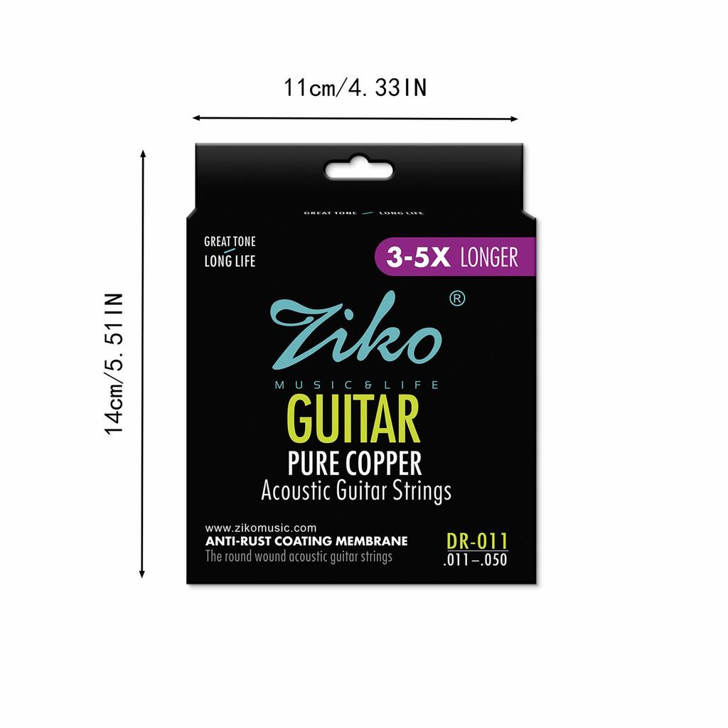 Lio ZIKO Anti-Rust Red Copper Guitar Strings DR010-012 (1-6)
