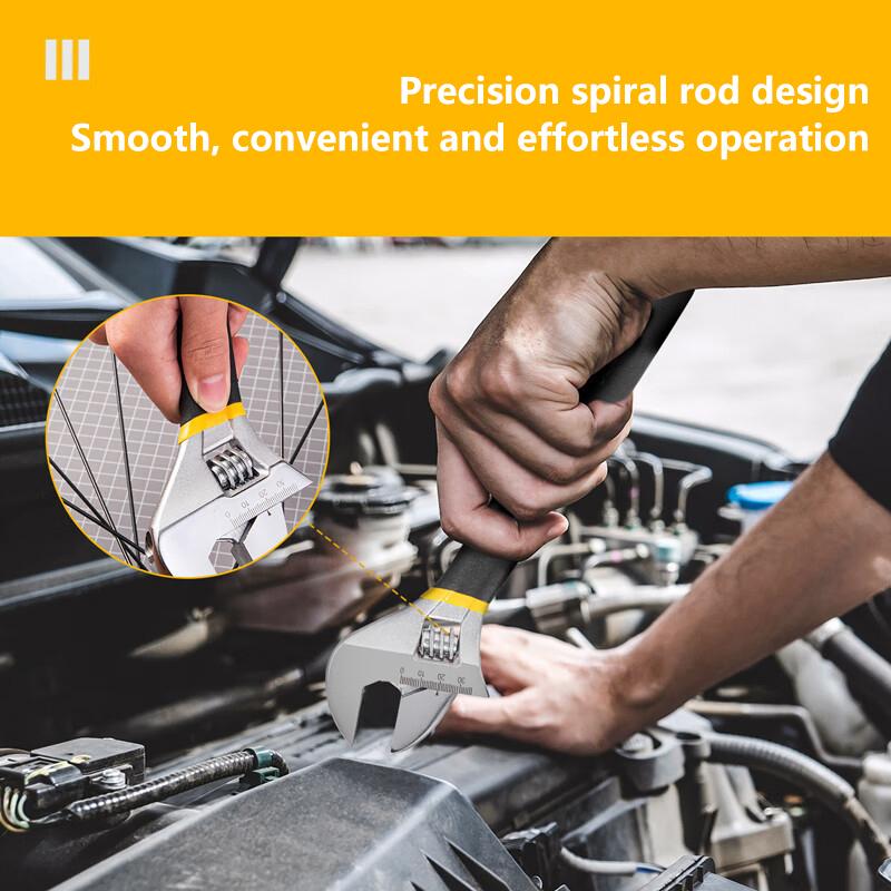 6/8/10/12 tommer Universell Sklisikker Gummihåndtak Justerbar Skiftenøkkel For Bilreparasjon, Rørleggerarbeid og Industrielt Vedlikehold