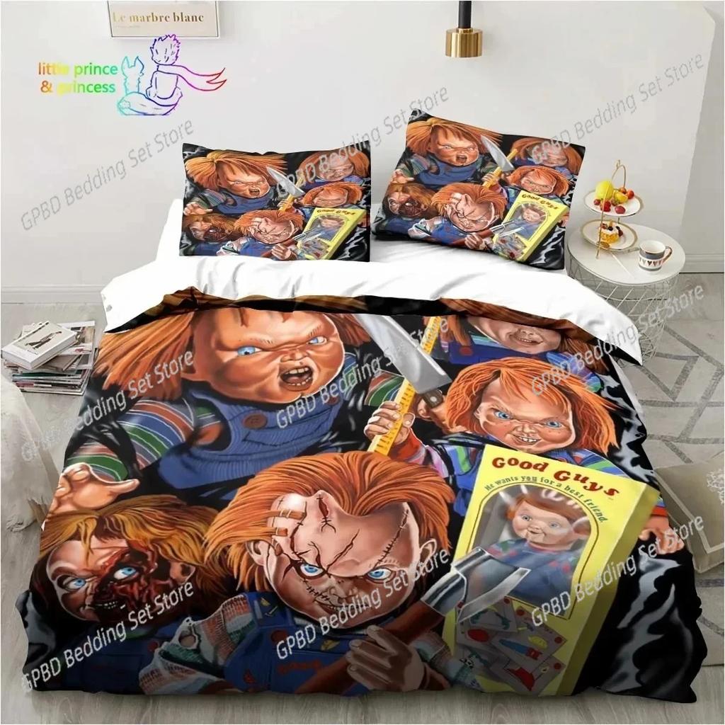Horror Movie Chucky Bedding Set For Bedroom Soft Modern Bedspreads Comefortable Kids Duvet Cover Quilt Cover And Pillowcase