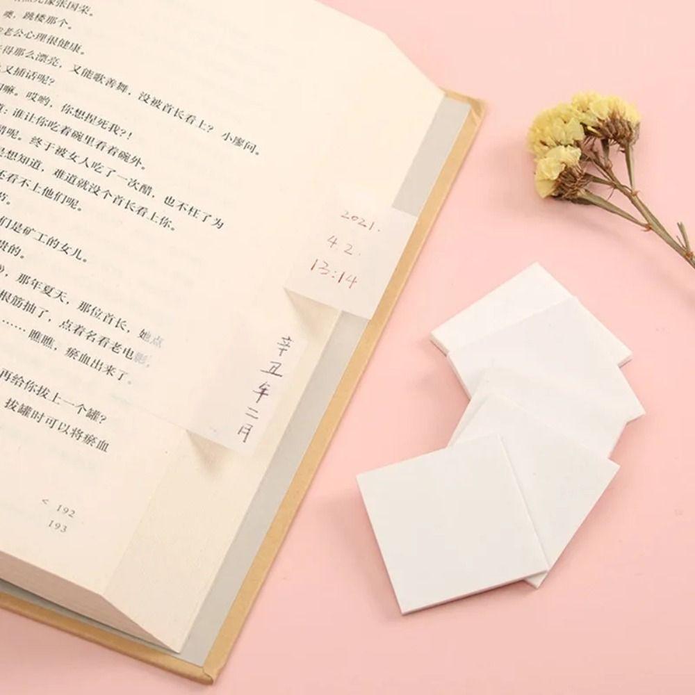 50 Sheets Transparent Sticky Notes Waterproof Paper Sticker Portable Note Paper