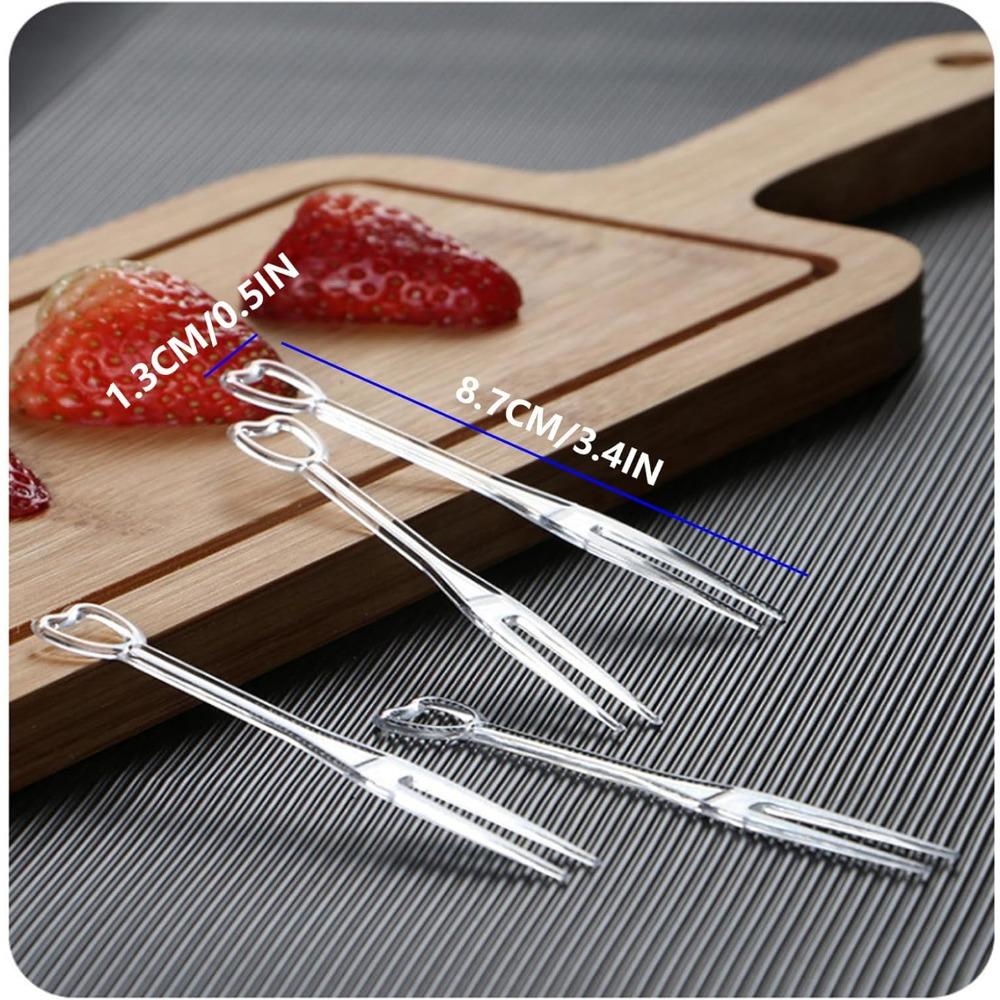 1000PCS Disposable Plastic Fruit Forks, Cake Forks, Mini Cocktail Tasting Forks, Thickened Forks for Fruits, Desserts, Cheese Cubes, Snacks