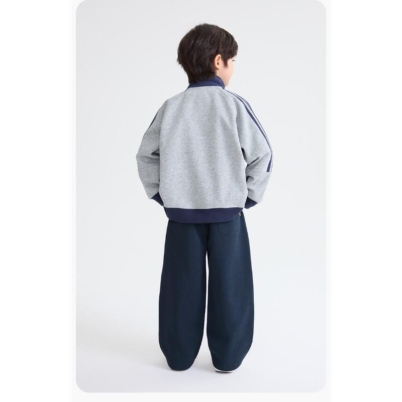 Boys Stand Collar Zip Up Cardigan Baseball Jacket Kids Casual Outerwear